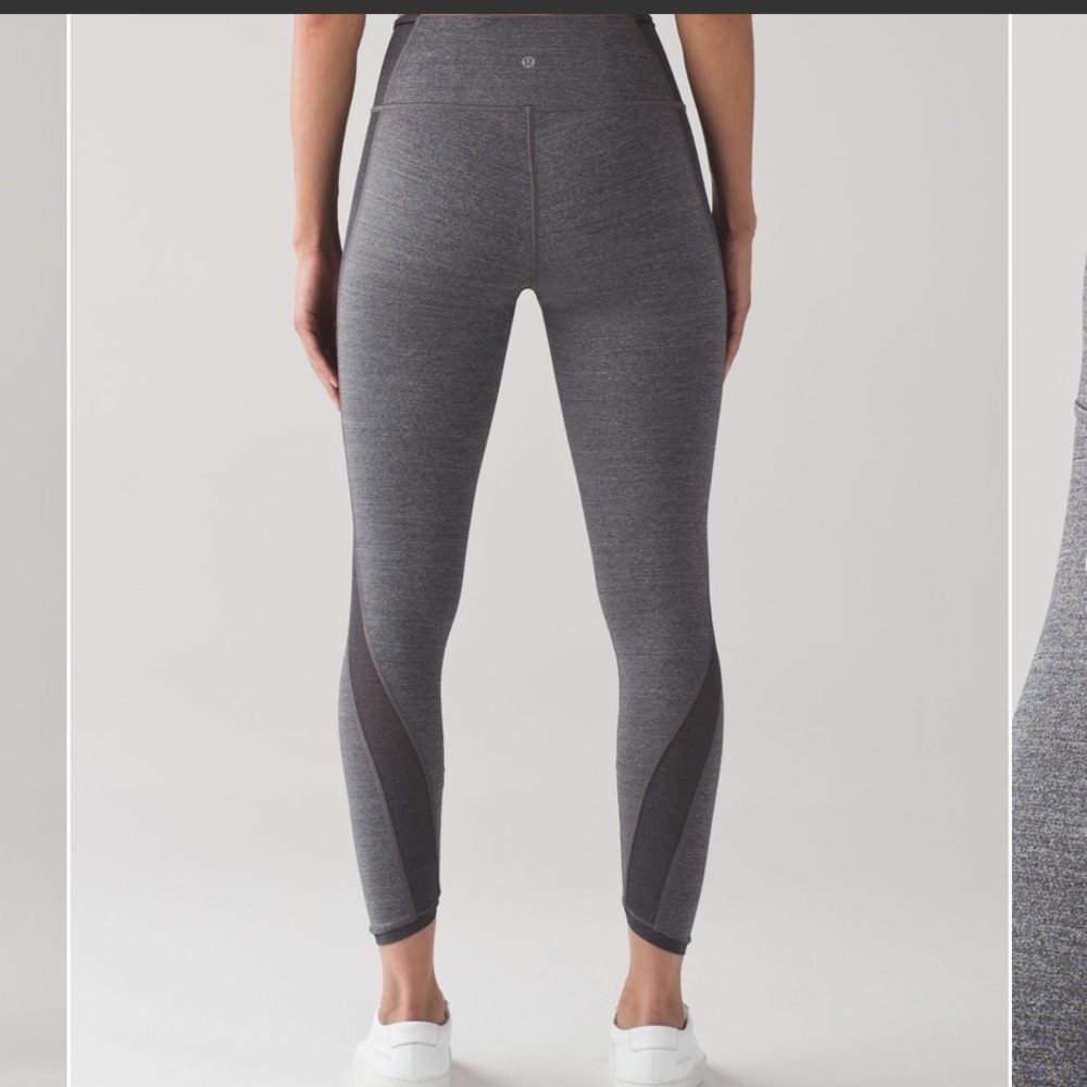 LULULEMON featherlight tight 7/8 legging heathered black size 6